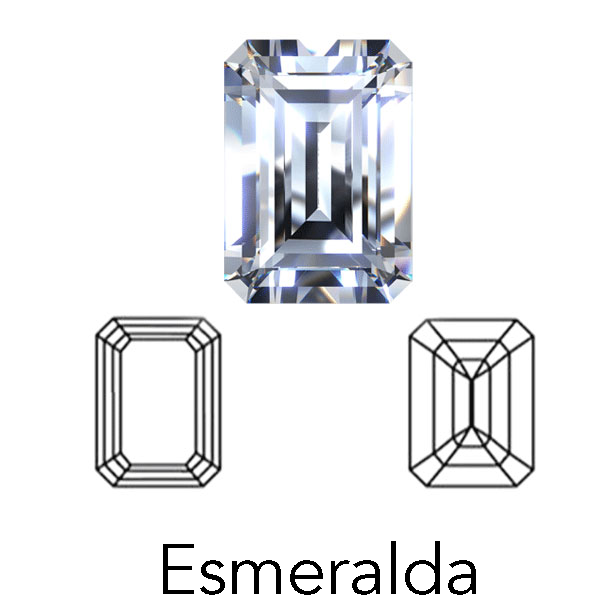 emerald cut display of LONITÉ cremation diamonds from hair and human ashes